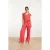 Smashed Lemon 25039 v-vormige jumpsuit met overlappende halslijnschelpprint |