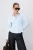 TRENDYOLMİLLA Dames Blauw Effen Lang Getailleerd Overhemden