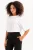 JUSTEVER 100% katoenen cropped T-shirt met ronde hals voor dames, wit – Maia