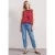Street One Dames Blousetop met ronde hals en banddetail in Rood