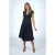 Topvintage exclusive ~ Layla cross over jurk in marineblauw