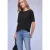 Street One Dames Shirt met boothals in Zwart