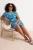 Trendyol Curve Dames Blauw Bloemen Kort / Mini Mouwloos Casual Bodycon Grote maten Jurk