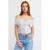 Vrouwen Off-shoulder Crop T-shirt Met Rits