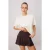 TRENDYOLMİLLA Dames Geel Gestreept Kort Regular fit T-shirts