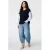 MS Mode trui met kabels – donkerblauw/wit