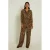 Claudia Sträter wide leg broek met panterprint – bruin