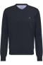 Fynch-Hatton Casual Fit Trui V-halsMarine, Effen
