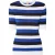 Boss Dames/Dames Streep Top (Blauw/Wit/Zwaar)