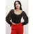 Geribbelde Rits Cropped Blouse met Vierkante Kraag