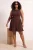 Trendyol Curve Dames Bruin Stippen Kort / Mini Mouwloos Casual A-lijn Grote maten Jurk