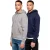 Kruze | 2 Pack Heren Pullover Hoodie – NVY/GRY