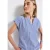 Street One Dames Chambray blouse met glitter in Blauw
