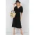 A-Form Fit Midi-jurk met V-hals en binddetail