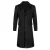 Heren Knielange Winter Wollen Jas Slim Fit Turn-Down Kraag Zakelijke Jassen Zwart