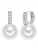 Lulu & Jane Oorbellen  zilver / transparant / wit