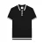 Lambretta Heren Valero Gebreid Gestipt Poloshirt met Korte Mouwen (Zwart)