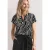 Blouse met split in de hals en luipaardprint