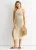 Beige gehaakte bodycon jurk met split