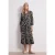 Street One Dames Midi-jurk met gespleten hals in etnische look in Zwart