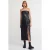 Dames Strapless Faux Leather Midi-jurk