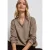 Street One Dames Blouse met gespleten hals en tape in Bruin