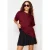 TRENDYOLMİLLA Dames Bordeaux Effen Kort Oversized T-shirts