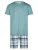 Phil & Co. Berlin Pyjama kort ‘Weekend’  turquoise / grijs / wit
