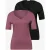 Street One Dames Shirt met hartvormige halslijn in een pak van 2 in Pink|Zwart