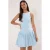 TRENDYOLMİLLA Dames Blauw Effen Kort / Mini Mouwloos Casual Skater Jurken
