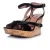 Alaia Cork wedge met zwart fluweel