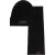 Malelions Men Ribbed Beanie Scarf Set | Black