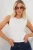 Geribbelde Mouwloze Blouse met Accessoire Detail