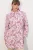 Bloemen Viscose Crepe Geregisseerde Lange Shirt