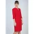 Rood Paneel Detail Jurk in Crepe Stof