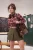 Trendyol Curve Dames Bruin Geruit Lang Oversized Grote maten Overhemden