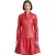 Dames Ribet Goth Rood Leren Victoriaanse Studd Flare Coat- Larvik