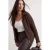 Trendyol Curve Dames Bruin Effen Lang Regular fit Grote maten Vesten