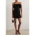 Reiss Sculptural Bandeau Midi Dress Black