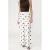 Grace & Mila wide leg high waist broek met linnen met stippen ecru