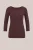 WE Fashion – Dames T-shirt met driekwart mouwen – Aubergine – Katoen –