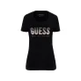 T-shirt met ronde hals vrouwen met glimmend logo in kleurverloop Guess