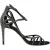 Kralen versierde Sandalen Zwart
