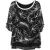 Abstracte bloemenprint top met transparante overlay