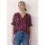 Street One Dames Blouse met korte mouwen, split in de hals en print in Pink