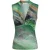 Mouwloze top met gedrapeerde V-hals en artistieke groene aquarelprint.
