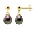 Dangle Oorbellen Tahitian parels 8-9 mm Pears – Yellow Gold