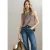 Street One Dames Velours bovenkant met decoratieve stiksels in Bruin