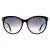 Tom Ford Ronde Dames Glanzende Zwarte Rook Grijze Gradient Zonnebril