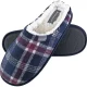 Dunlop – Heren Warm Pluche Fleece Gevoerde Instap Slippers met Geruit Patroon